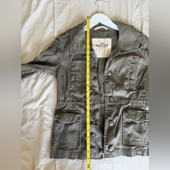 Hollister Olive Utility Jacket Size S Military Style Lightweight Coat - Picture 9 of 9